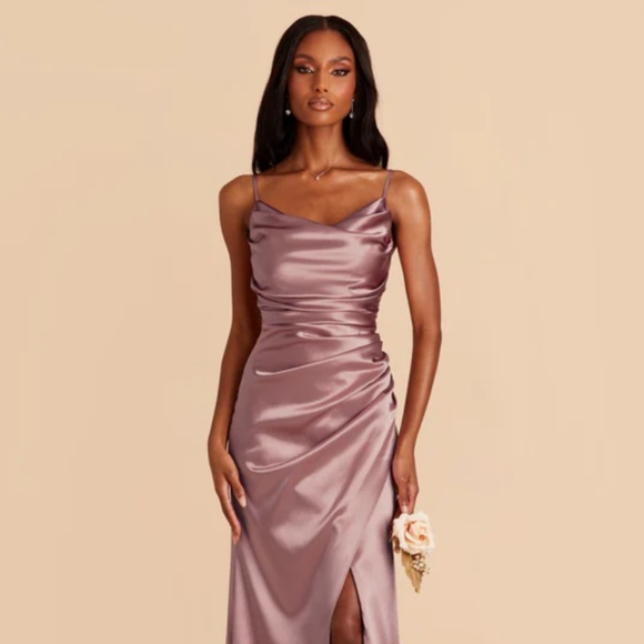 Birdy Grey Dresses & Skirts - Lydia Shiny Satin Dress - Dark Mauve from Birdy Grey Small